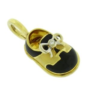 AARON BASHA 18k P150 saddle diamond shoe pendant